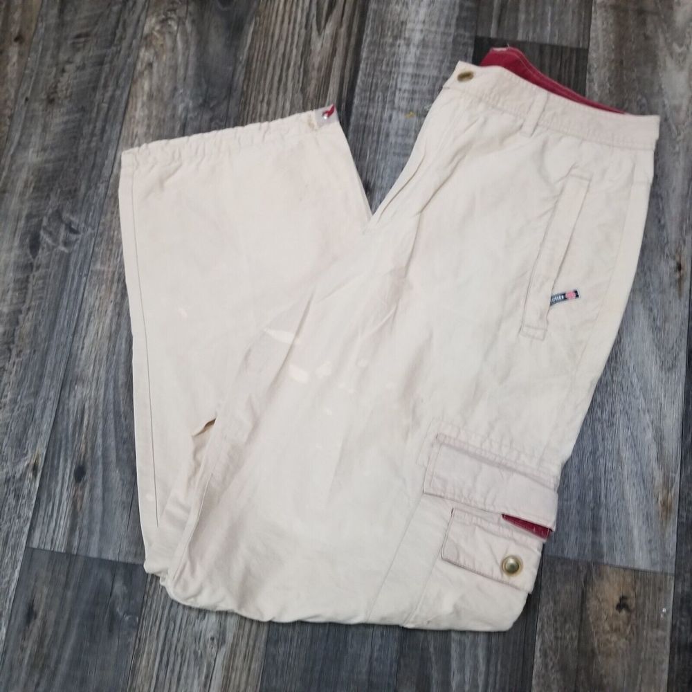 Utility Zip Off To Shorts Pants Tan Nylon 34x30 Skater Y2k 2000s